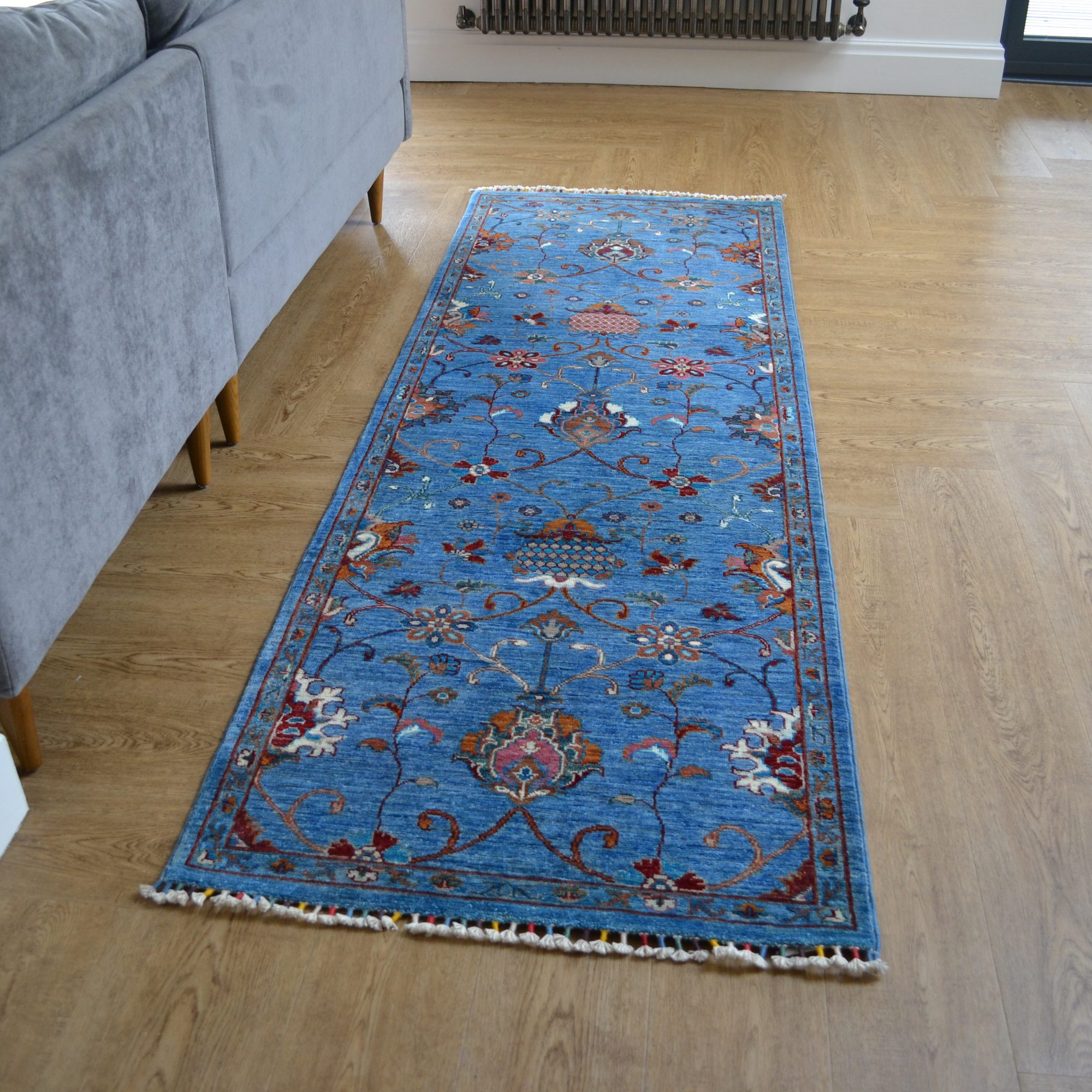 Sultani 48421 Traditional Wool Runner Rug In Blue